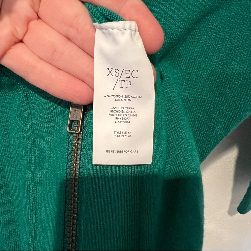 Cabi Banner Sweater Half Sleeve Double Zipper VNeck Knit Cardigan - Picture 9 of 13